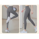 High-Waisted Ribbed Yoga Leggings for Women Seamless Tummy Control