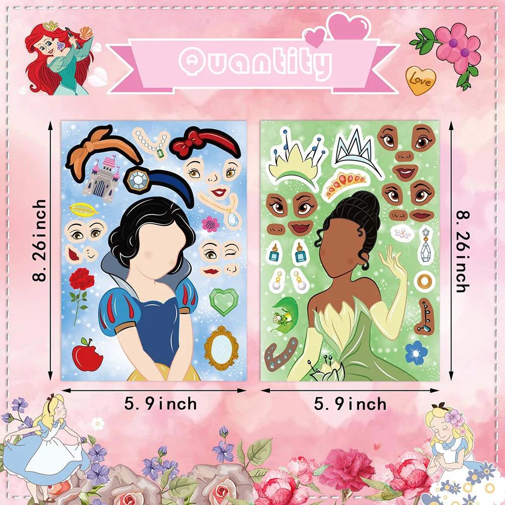 Disney Princess Puzzle Stickers: Creative DIY Educational Toys for Kids Girls  ourlum.com   