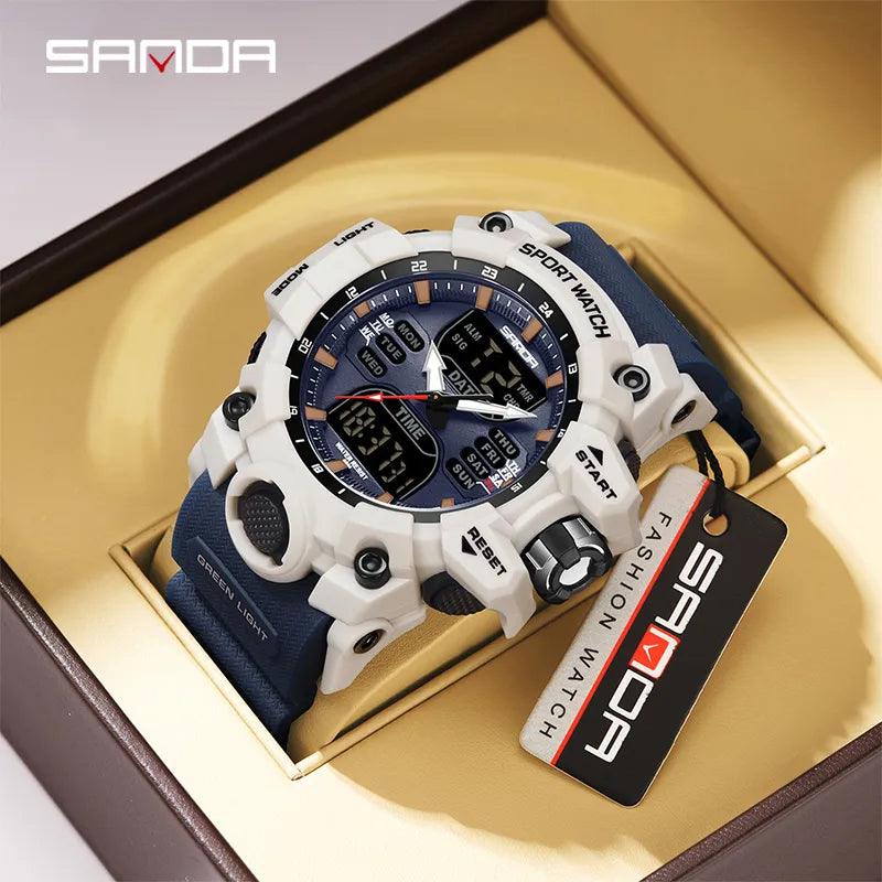 SANDA Men Sports Watch: Military Design Upgrade & Dual Display Tech  ourlum.com   