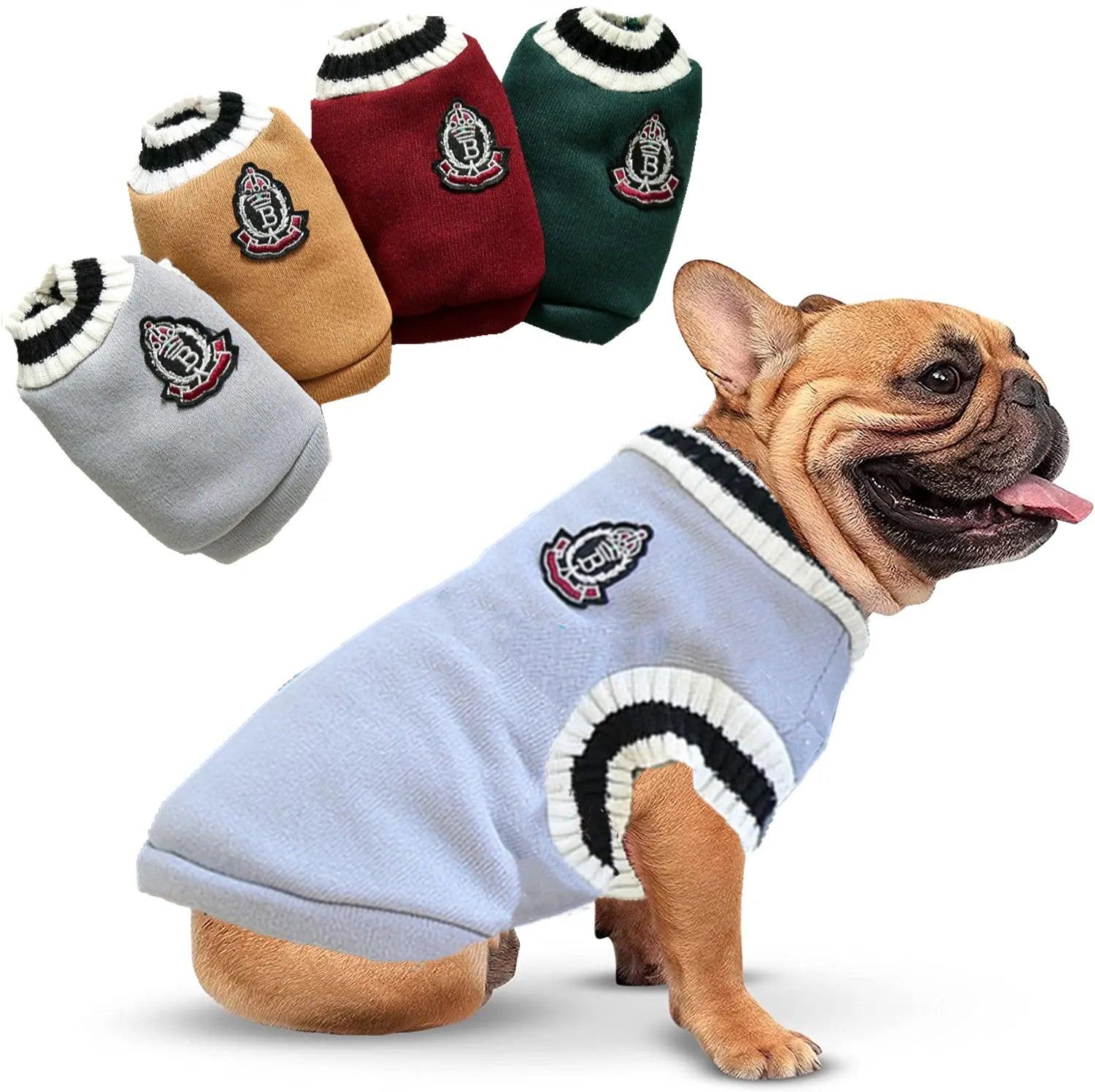 Dog Cat V-neck Teddy Knitted Vest - Winter Warm Apparel  ourlum.com   