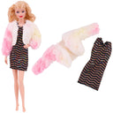 Barbie Doll Fashion Set: Chic Coat and Dress for Dolls