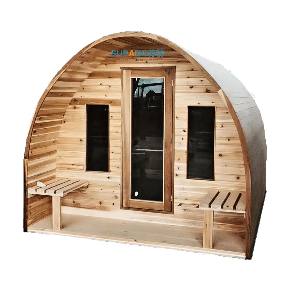 Ultimate Hemlock Wooden Sauna Room with Dry and Wet Steam Functions  ourlum.com   