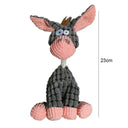 Donkey Corduroy Chew Toy Interactive Squeaker Plush Toy