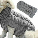 Cozy Knitted Pet Sweater: Stylish Winter Outfit for Small Dogs & Cats  ourlum.com Grey XS 