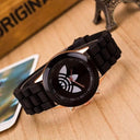 Women's Stylish Quartz Sports Watch with Silicone Band for Fashionable Ladies  ourlum.com black  