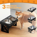 Adjustable Elevated Dog Bowls for Medium to Large Dogs: Comfortable Slow Feeder Bowl & 3 Heights  ourlum.com   