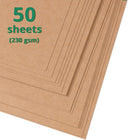 HTVRONT 50 Sheets 8.5X11 Inch White Brown Cardstock Paper Bundle