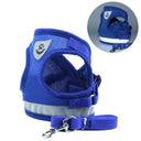 Adjustable Mesh Vest Dog Harness with Leash for Safety and Comfort in XS/S/M/L/XL Sizes  ourlum.com blue XS 