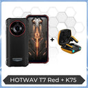 [World Premeire] HOTWAV T7 Rugged Smartphone 6.52'' HD+ Ultra Thin 6280mAh Battery MobilePhone 21MP Rear Android 13 Cellphone  ourlum.com Red Add K75 Standard 