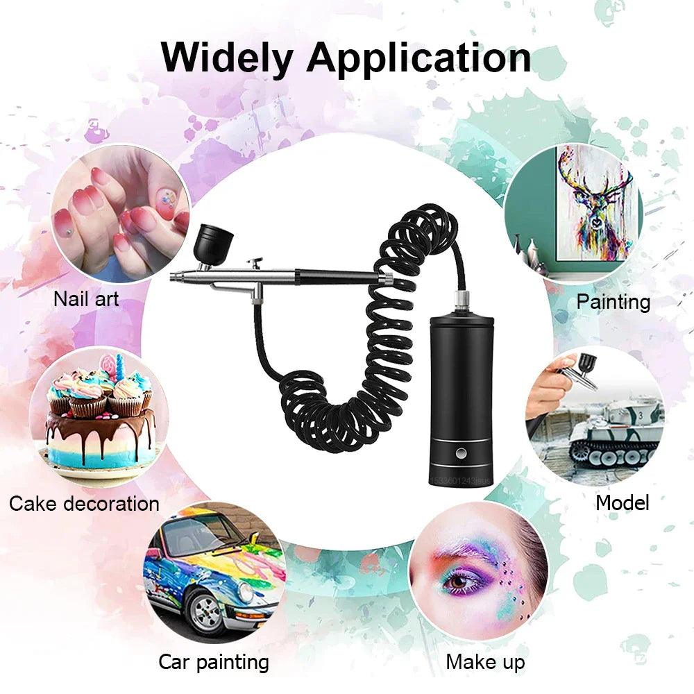 Airbrush Nail With Compressor Portable Air Brush Nail Paint Compressor For Nails Art Cake Painting Craft Airbrush Compressor  ourlum.com   