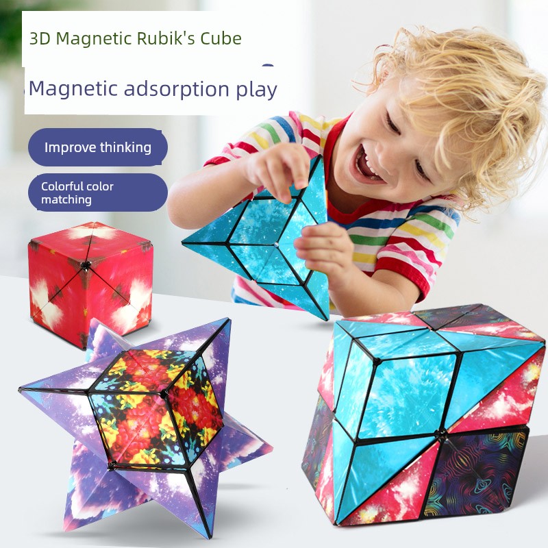 Genuine Goods 3D 3D Variable Infinite Deformation Magnetic Cube Block Kids Educational Toys Geometric Magnetic Shaped Cube