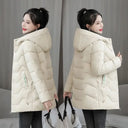 Winter Fashion Women Mid Length Down Cotton Jacket Warm