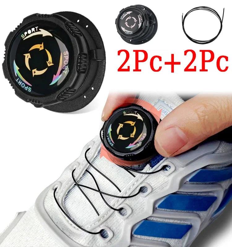 Swivel Metal Wire Automatic Buckle Shoelaces for Sneakers - No Tie Quick Lock Upgrade  ourlum.com   