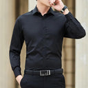 Classic White Slim Fit Business Shirt: Timeless Style for Every Season  ourlum.com black 8XL (115-125kg) 