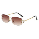 Trendy Rimless Rectangle Sunglasses for Men and Women Style