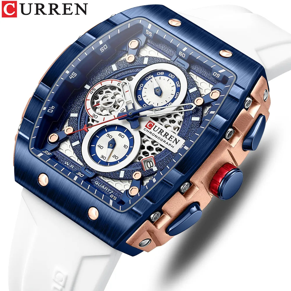 CURREN Chronograph Square Dial Men's Wristwatch: Luxury Waterproof Timepiece  ourlum.com   
