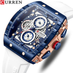 CURREN Chronograph Square Dial Men's Wristwatch: Luxury Waterproof Timepiece