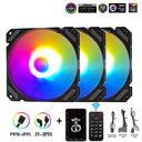 Wovibo RGB ARGB Fan Cooler: Advanced PC Cooling with Customizable Lighting  ourlum.com Black 3 in 1 as shown in photo ARGB | United State