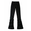 REDDACHiC Black Ruched Flare Jeans Women High Rise Pants