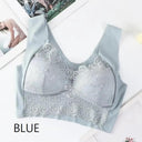 Blue Lace V-Neck Camisole Set for Elegant Comfort Sizing