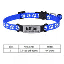 Adjustable Personalized Nylon Cat Collar with Bell and Safety Tag  ourlum.com Blue S 19-32cm 