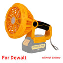 Cordless Jobsite Fan With LED Light For Makita Bosch DeWalt Milwaukee