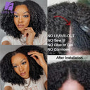 200% Volume Afro Kinky Curly V Part Wig Natural Style Boost