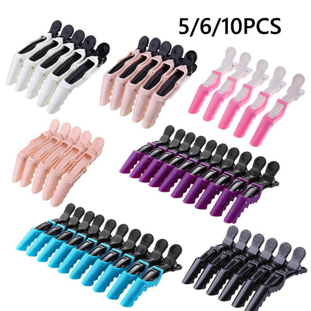 5/6/10/12pcs Plastic Hair Clip Hairdressing Clamps Claw Section Alligator Clips Barber For Salon Styling Hair Accessory Hairpin  ourlum.com   