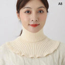 Warm Knitted Fake Collar Women Turtleneck Detachable Neck Scarf