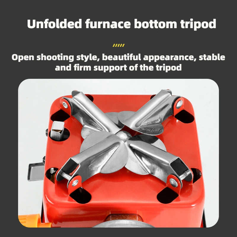 Portable Folding Gas Stove for Camping and Hiking - Ultra-Lightweight Outdoor Cooking Equipment