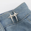 Waist Tightening Bowknot Button Adjusters Set for Pants and Skirts - Stylish and Convenient  ourlum.com star-silvery  