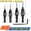 Woodworking Countersink Drill Bit Set for Precision Drilling  ourlum.com HSS Silver 6-12  