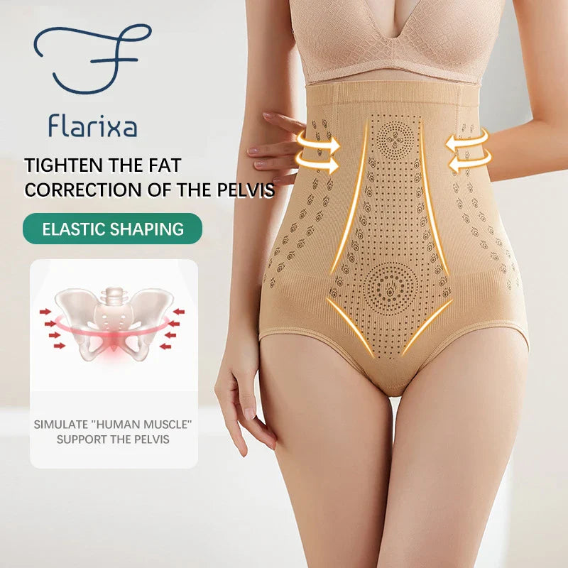 Flarixa Seamless Women's Panties High Waist Flat Belly Panties Body Shaping Underwear Comfort Postpartum Abdominal Pants Briefs