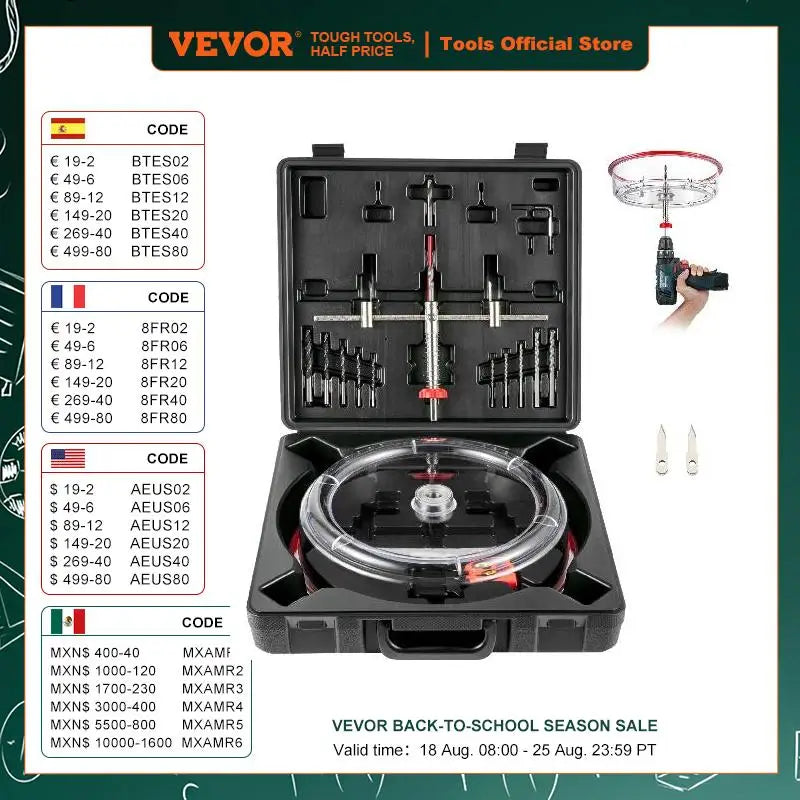 VEVOR 40-200mm 40-300mm Adjustable Steel Hole Saw Cutter Kit w/ Shield Hole Cutter Drill Bit DIY Tool for Sheetrock Veneer Slate