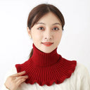 Warm Knitted Fake Collar Women Turtleneck Detachable Neck Scarf