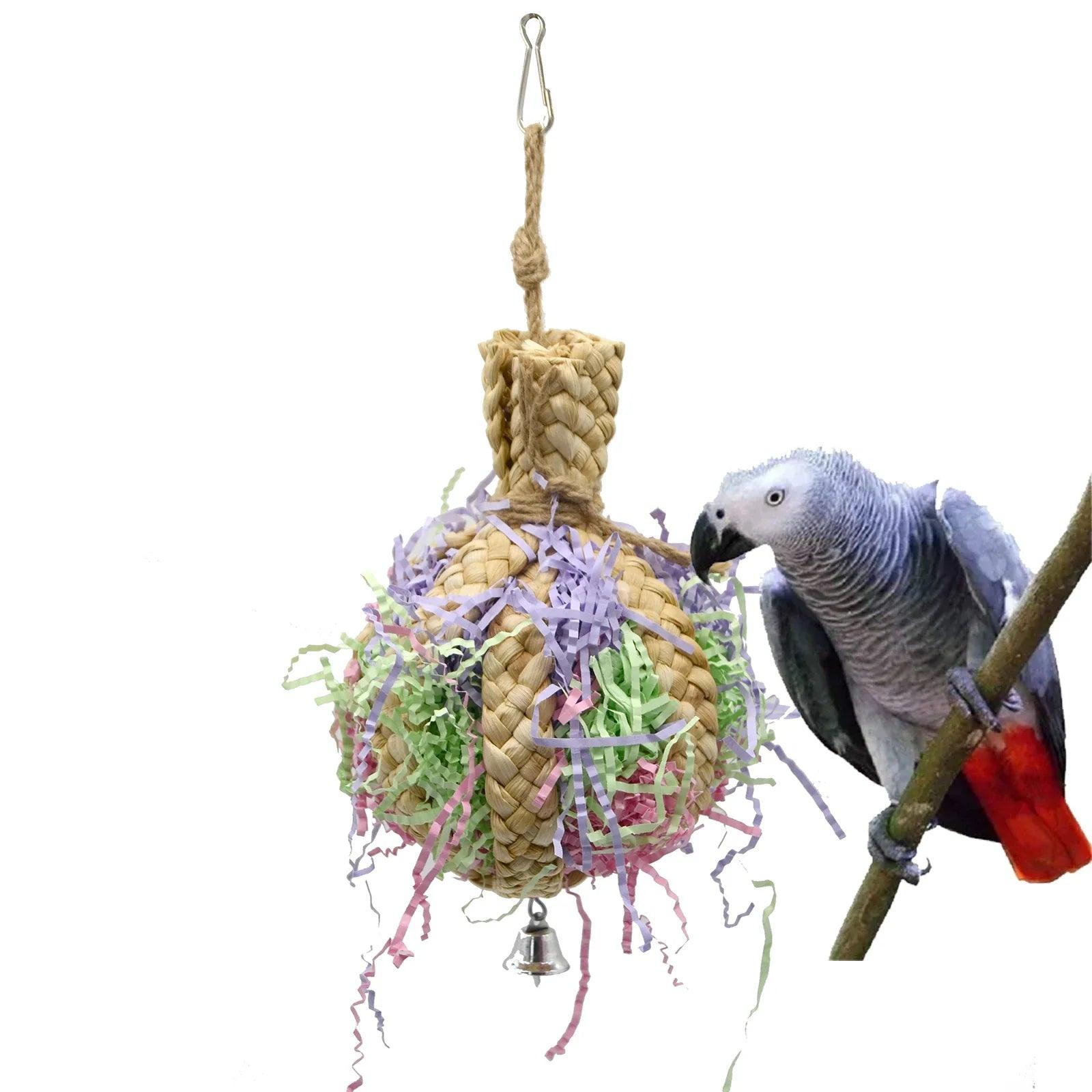 Parrot Foraging Chewing Toy with Bell for Pet Birds  ourlum.com   