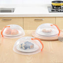 Transparent Microwave Food Cover with Handle for Kitchen Use