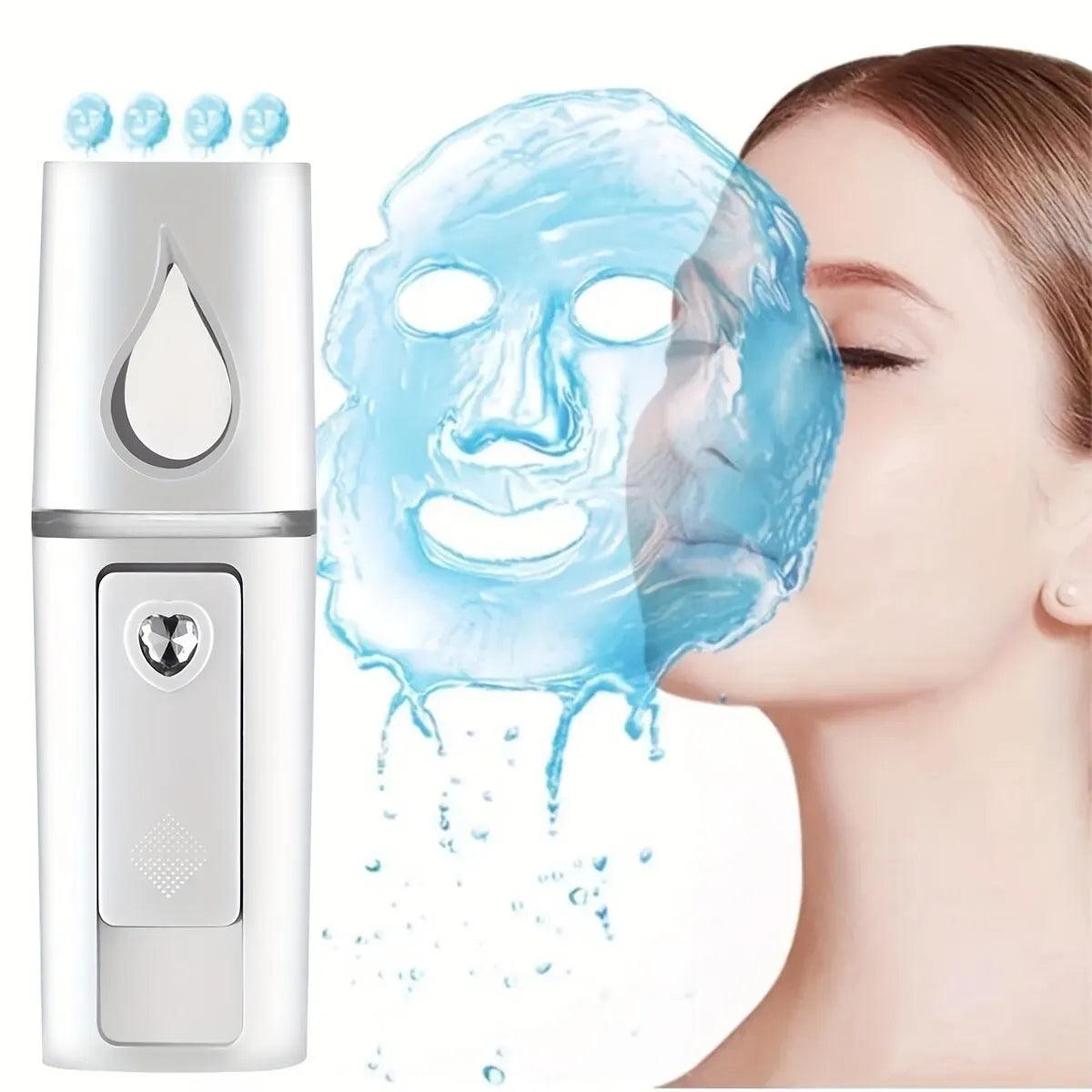 Facial Mister Mini Portable Rechargeable Handy Face Humidifier Facial Sprayer Skin Care Machine For Face Hydrating Daily Makeup  ourlum.com   