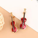 1Pc Fashion Elegant Red Violin Brooch Pin Jewelry Accessories