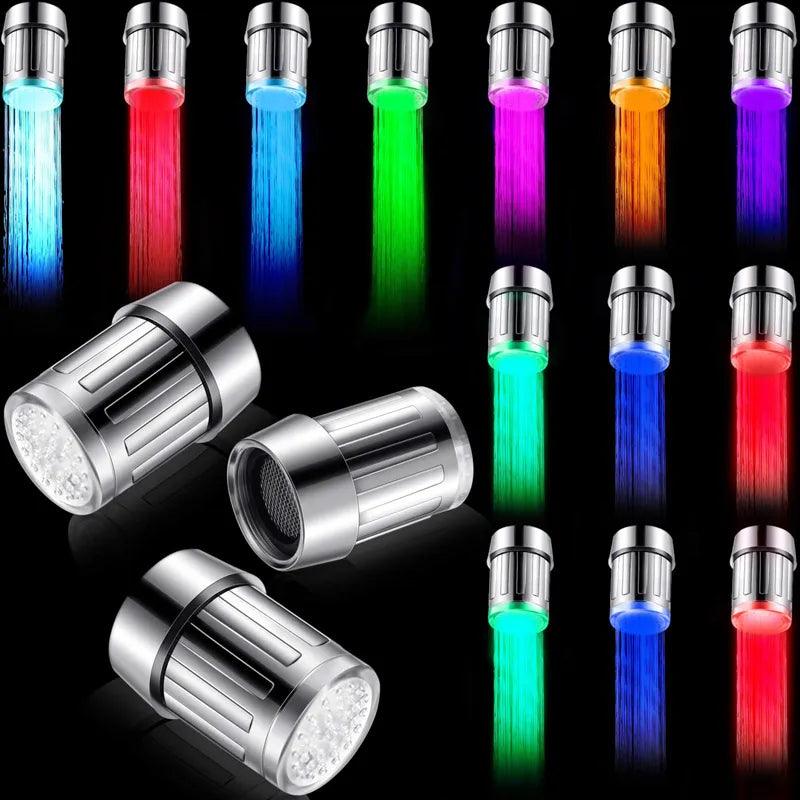 LED Color Changing Temperature Sensor Faucet Aerator Nozzle - Water Saving Kitchen Bathroom Upgrade  ourlum.com   