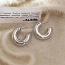 Vintage Stainless Steel Water Drop Hoop Earrings Classy Style