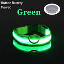 LED Dog Collar: Safety Night Light Flashing Necklace for Pet Visibility  ourlum Green Battery XS NECK 28-38 CM 