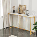 47.2 Inch Extra Long Console Table Sintered Top Gold Legs