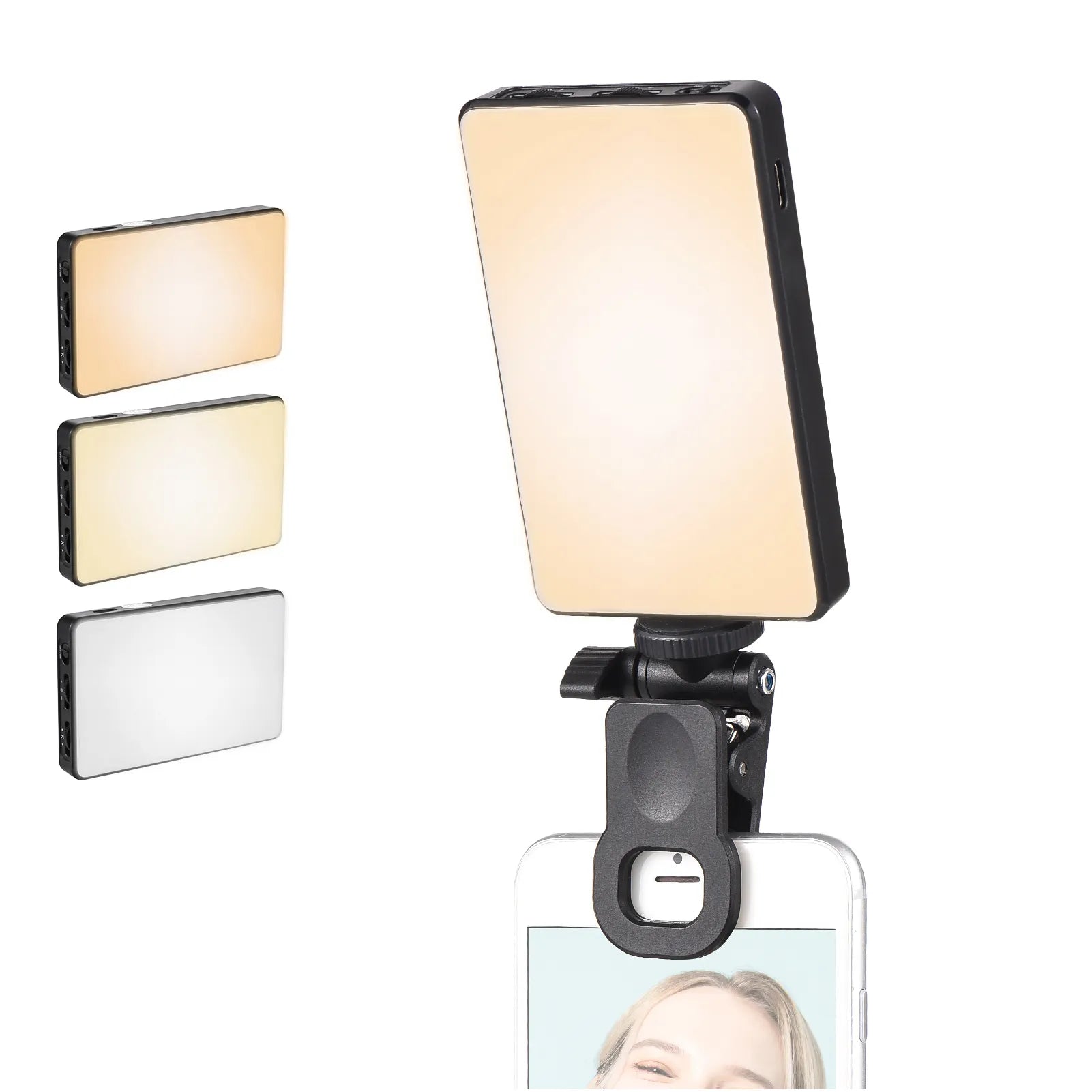 Portable Clip-on LED Selfie Light with Adjustable Brightness & Long Battery Life for iPhone Samsung Huawei Xiaomi Smartphones  ourlum.com   