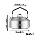 Outdoor Stainless Steel Camping Kettle 1L 1.5L Portable Tea Pot