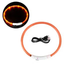 LED Pet Dog Collar Glowing Safety Light USB Flashing Luminous Necklace  ourlum.com S2 Orange 40cm 