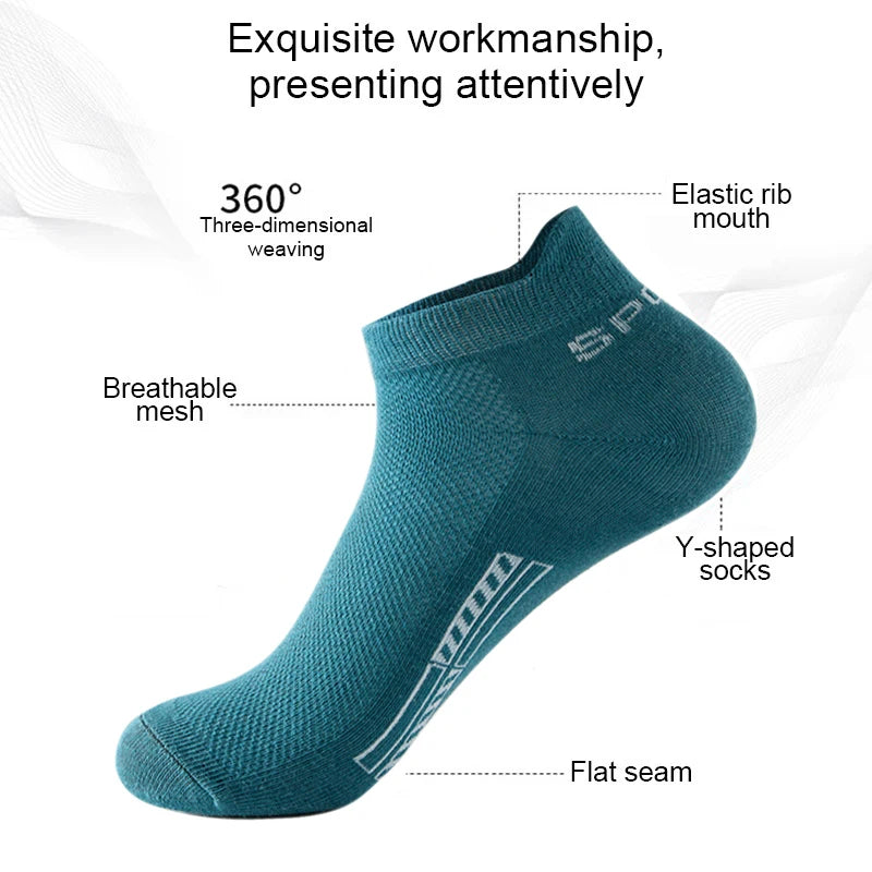 HSS Organic Cotton Men's Athletic Ankle Sock 5-Pack - Breathable Mesh Sports Socks for Summer Activities  Our Lum   