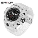 SANDA Men Sports Watch Military Design Upgrade Dual Display