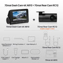 70mai Dash Cam A810 UHD 4K: Superior Image Quality & Safety Features  ourlum.com Front n Rear RC12 Mexico UHS-I U3 128GB