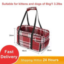 Portable Pet Car Seat Protector & Bed for Small Dogs & Cats  ourlum.com red plaid 42x20x22cm United State